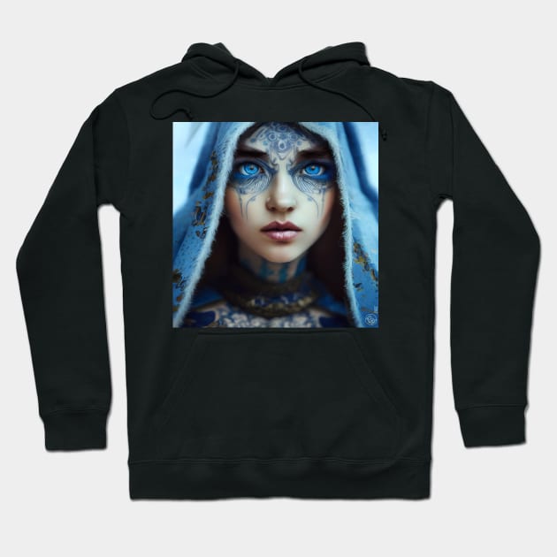 Tisha Liadan - Beautiful Gothic Elf Woman with Bright Blue Eyes Hoodie by JediNeil